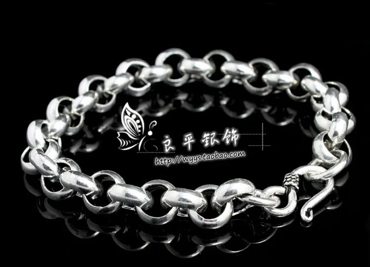 

Thai silver bracelet 925 pure silver hand jewelry vintage thai silver male women's bracelet birthday gift