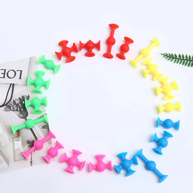 

10 Pcs DIY Creative Cartoon Toy 5 Color Sucker Children's Mind Imagination Can Be Stitched Suction Cup New Strange Fun Toy