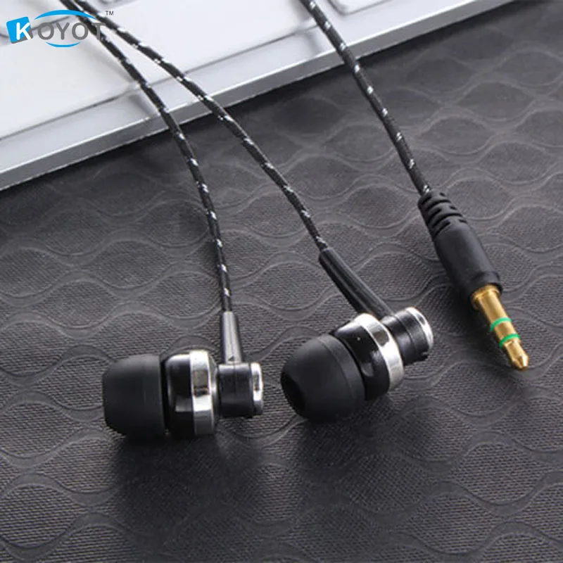 MP3 MP4 Wiring Subwoofer Headset Ear Braided Rope Wire Cloth Rope Earplug Noise Isolating Earphone Handfree