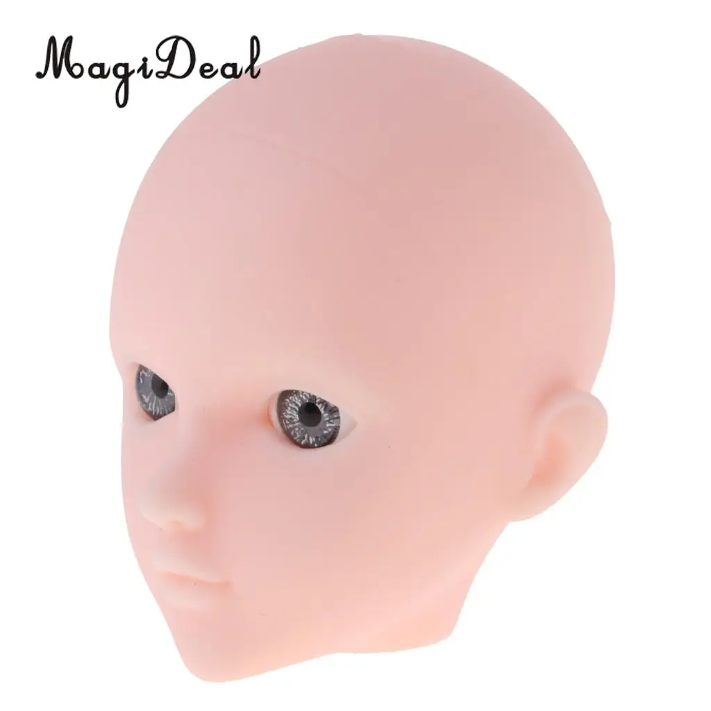 1/6 Girl Doll Head with Gray Eyes for BJD XinYi Doll Body Parts Custom Accs