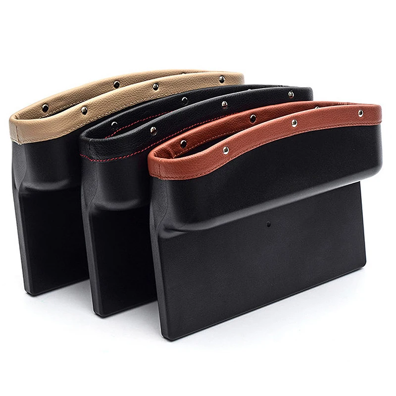 AUTOYOUTH-Car-Seat-Crevice-Pockets-3-Color-PU-Leather-Leak-Proof-Storage-Box-Car-Organizer-Univers1al