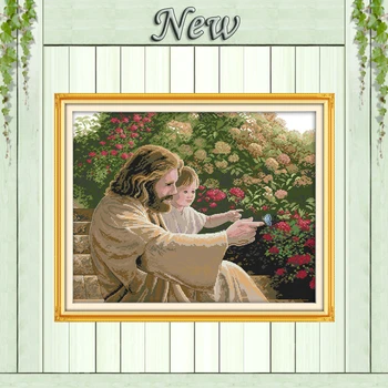 

Jesus and a kid Christian painting home decor counted print on canvas DMC 11CT 14CT kits Cross Stitch embroidery needlework Sets