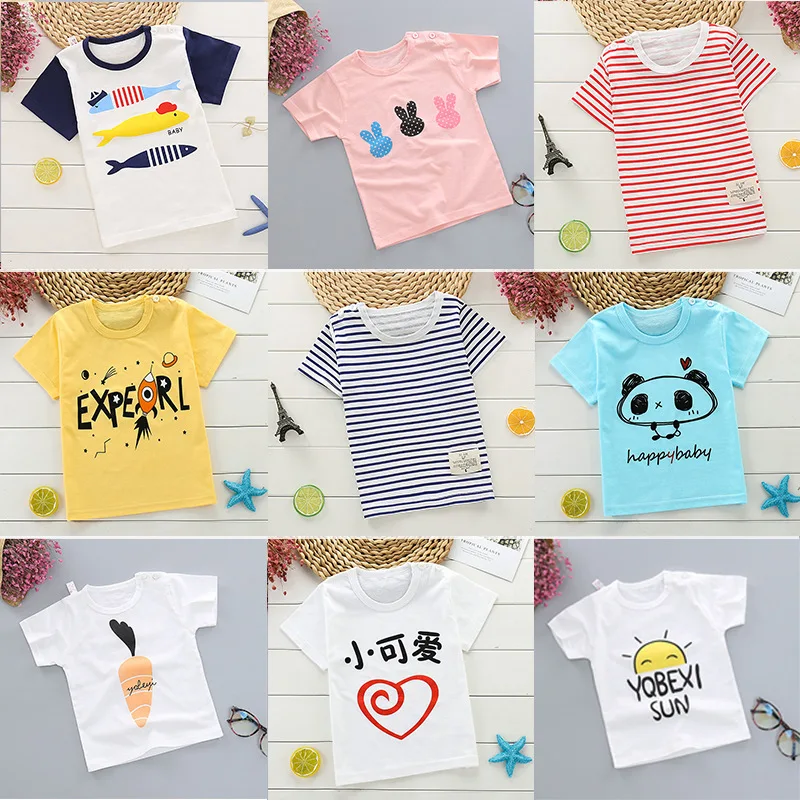 

2019 children's wear children's short-sleeved t-shirt cotton girls compassionate boys' shirts cotton manufacturers wholesale