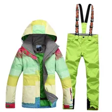Gsou лыжный костюм для женщин, лыжный костюм, серия радужных видов спорта на открытом воздухе, теплый водонепроницаемый ветрозащитный походный лыжный костюм