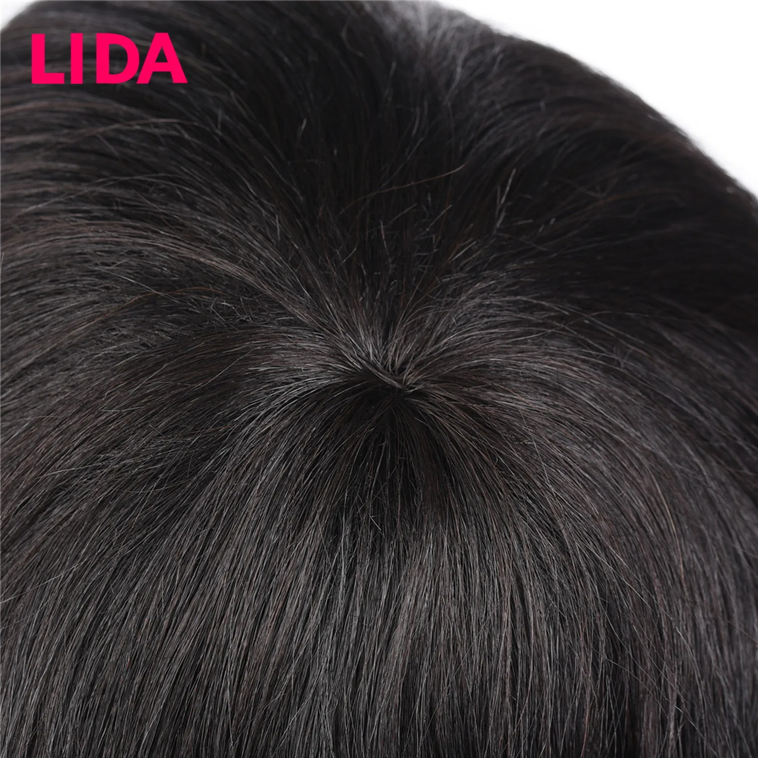 LIDA малазийские человеческие волосы парики 150% высокой плотности средней длины 12 дюймов вьющиеся человеческие волосы парики не Реми