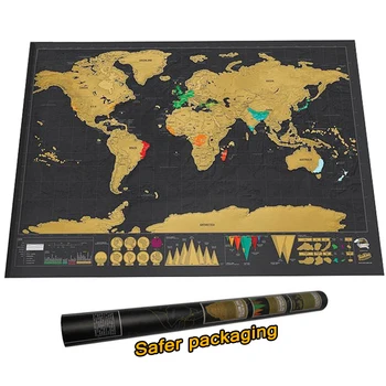 

Retro Black Scratch Map Deco Deluxe World Map Scratches Vintage Poster Decoracion School Wereldkaart Office Stationery Supplies