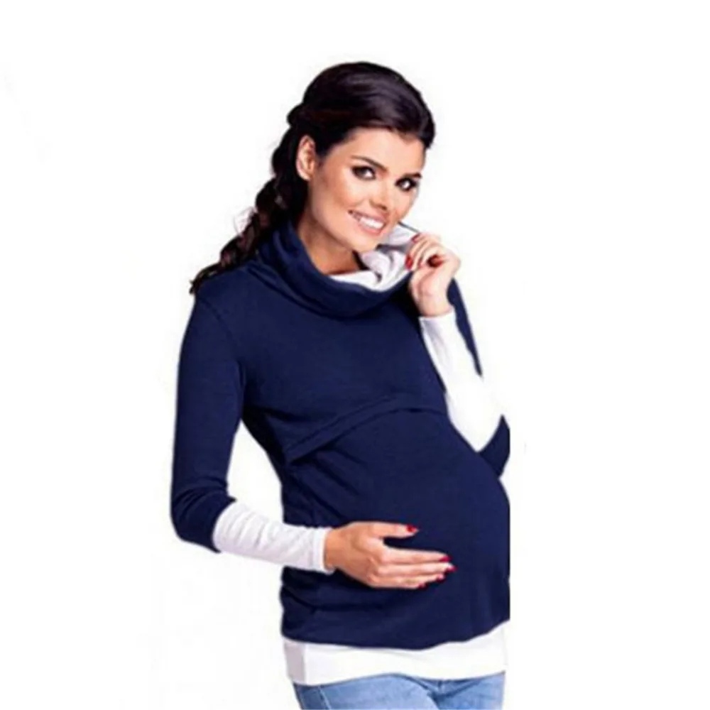 Теплые пальто; одежда для грудного вскармливания для беременных; Осенние Топы для мам; женские толстовки для мам; джемпер; пуловер