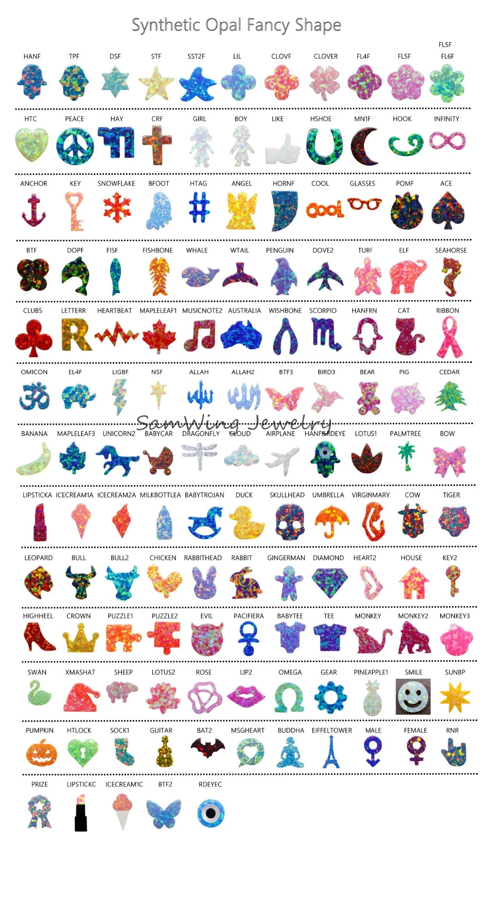opal shape chart _