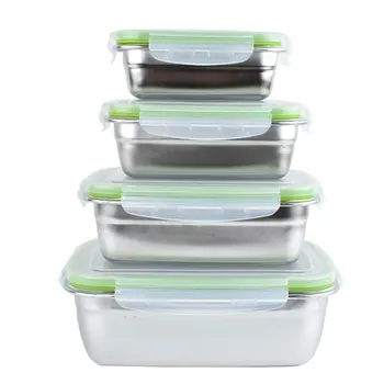 

Practical Portable Stainless Steel Lunch Containers Food Preservation Leak Proof Food Storage Container Bento Box Durable