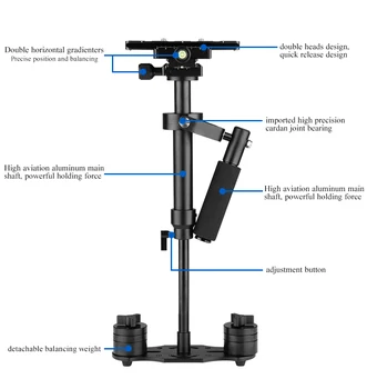 

s40 handholding stabilizer max height 40cm portable lightweight compact single handgrip steadicam gimbal for dslr camera