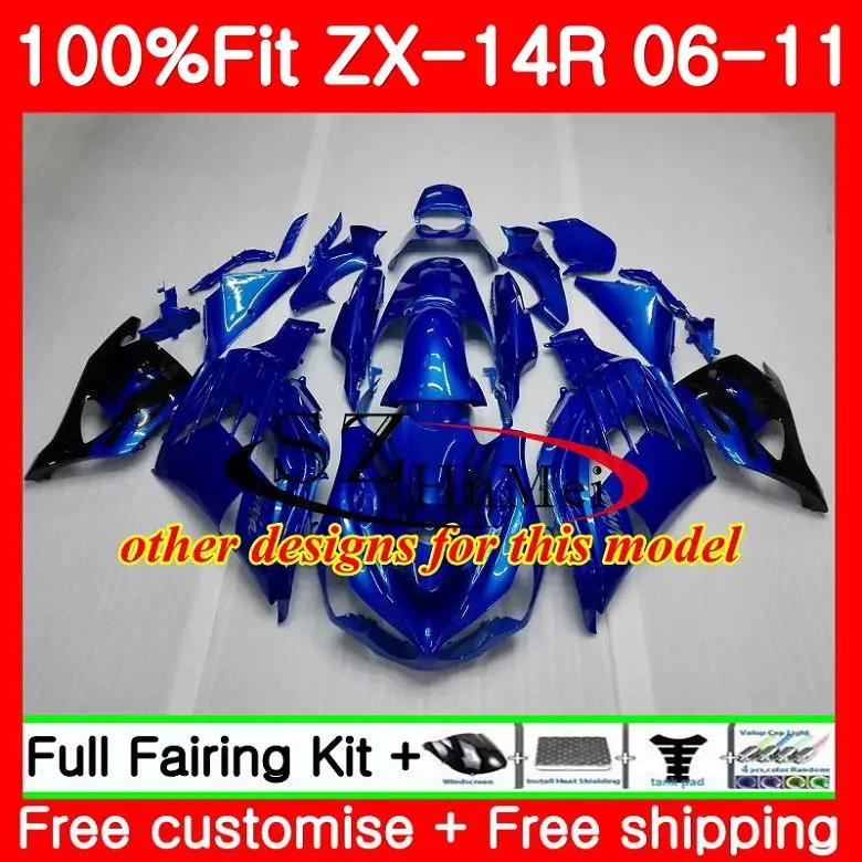 Корпус для KAWASAKI NINJA blue black ZX 14R ZX14R 06 07 08 09 10 11 23SH11 ZZR1400 2006 2007 2008 2009 2010 2011 обтекатели|body