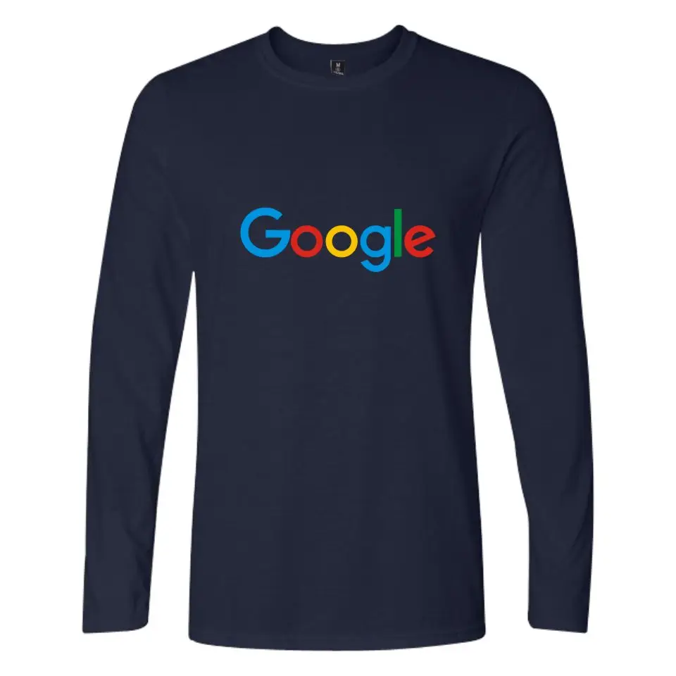 Повседневная одежда Google с принтом Google, футболка с длинными рукавами и круглым вырезом, футболка с логотипом Google