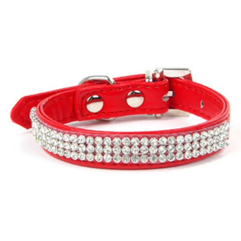 1PCS Bling Rhinestone Dog Collar Rhinestone Buckle Small Dog Collar 1