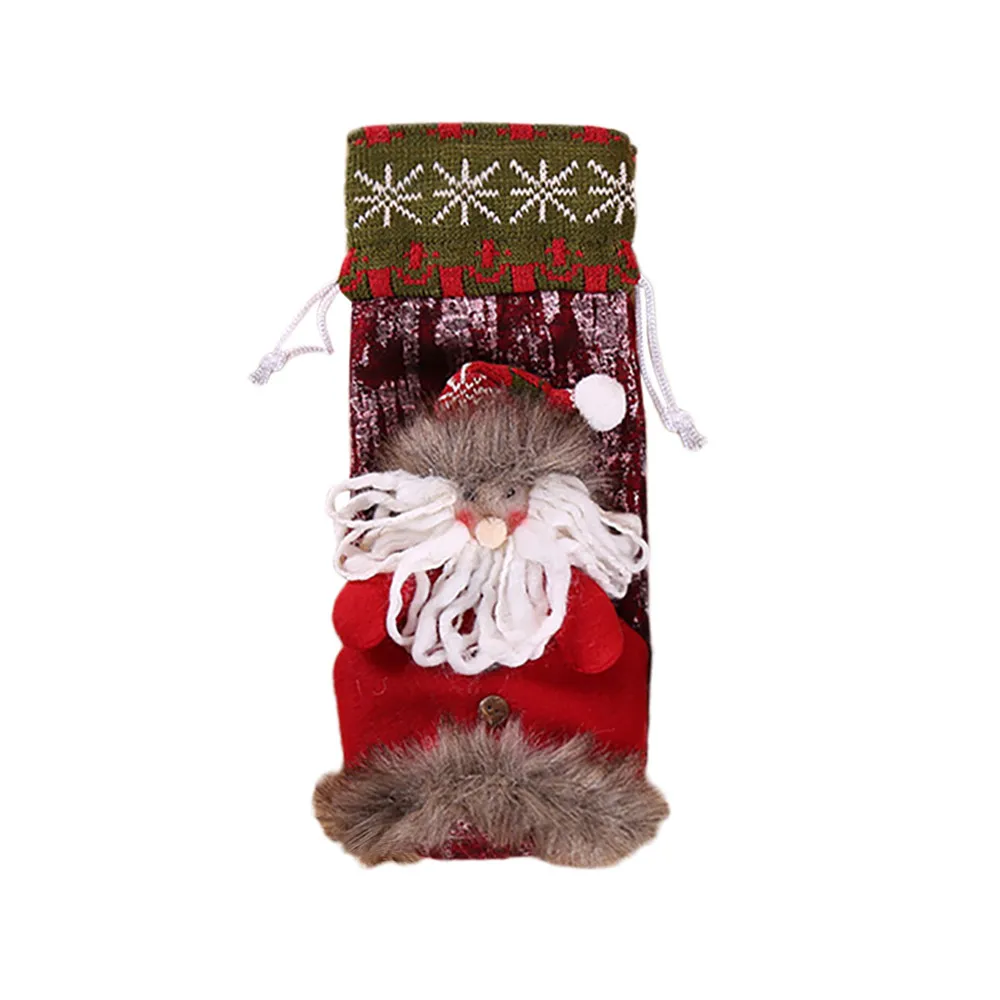 Чехлы для винных бутылок, декоративные сумки для дома, вечерние, Рождественская одежда с изображением лося, рождественские украшения Noel, рождественские украшения Navidad