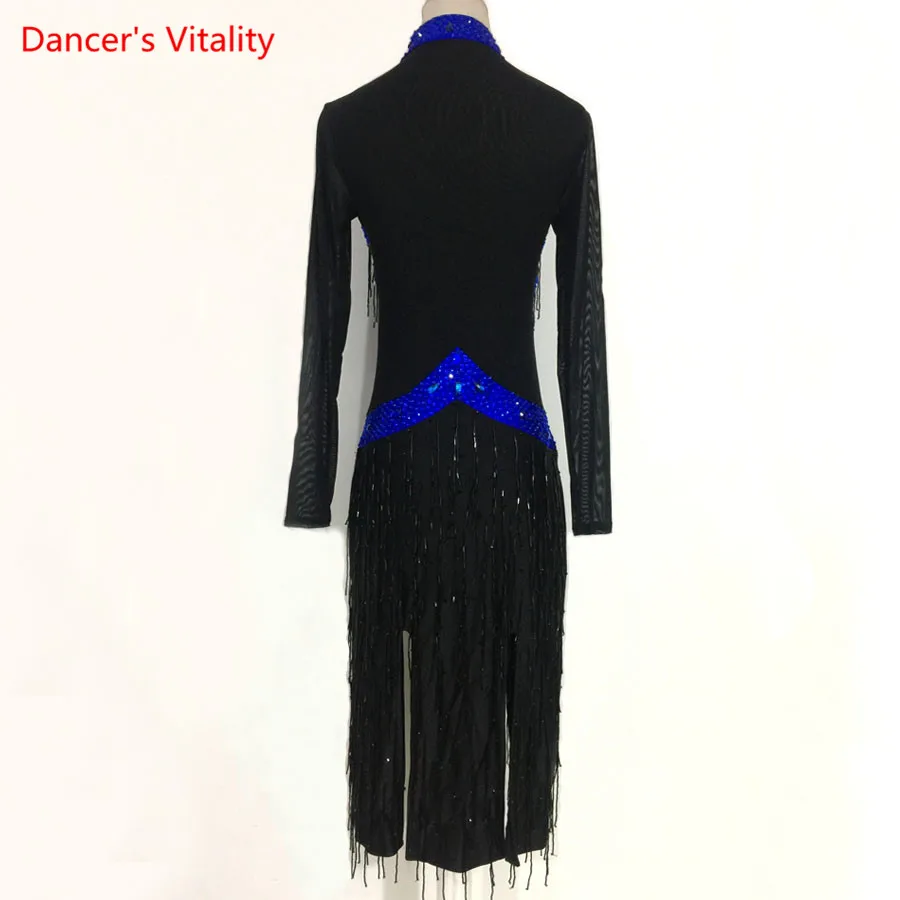 Платье для латинских танцев, женская одежда для занятий танцами,, платье для латинских танцев, черные женские костюмы для бальных танцев
