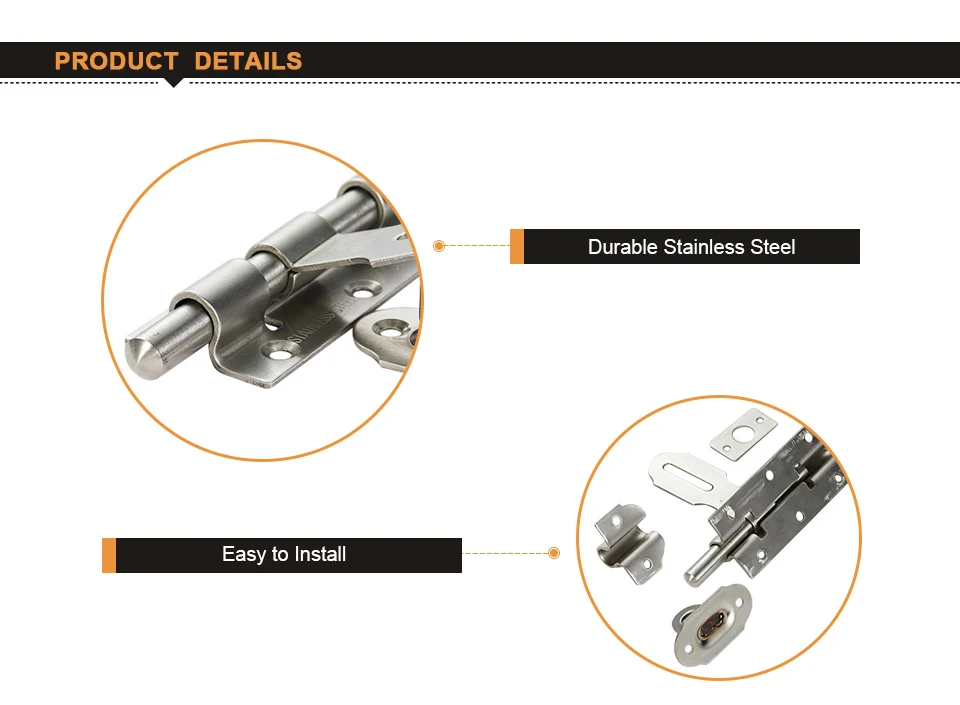 Нержавеющая сталь 4 ''/6'' дверной запорный болт дом безопасности шпингалет на домашние ворота окно Оборудование безопасности шпингалет защелка