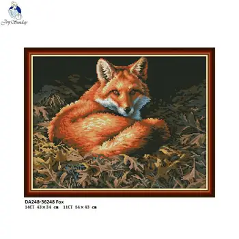 

The fox Pattern Counted 14CT and 11CT Pre-Printed Cross Stitch Kits DIY Handmade For Embroidery Beginner Home Decor Needlework