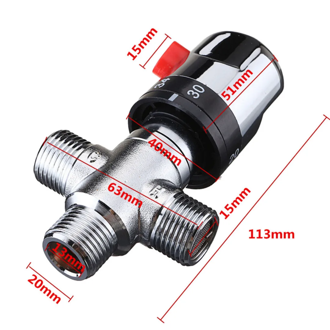 

Hot/Cold Thermostatic Mixing Valve 22MM Copper Bathroom Faucet Shower Control Mixer Water Heater