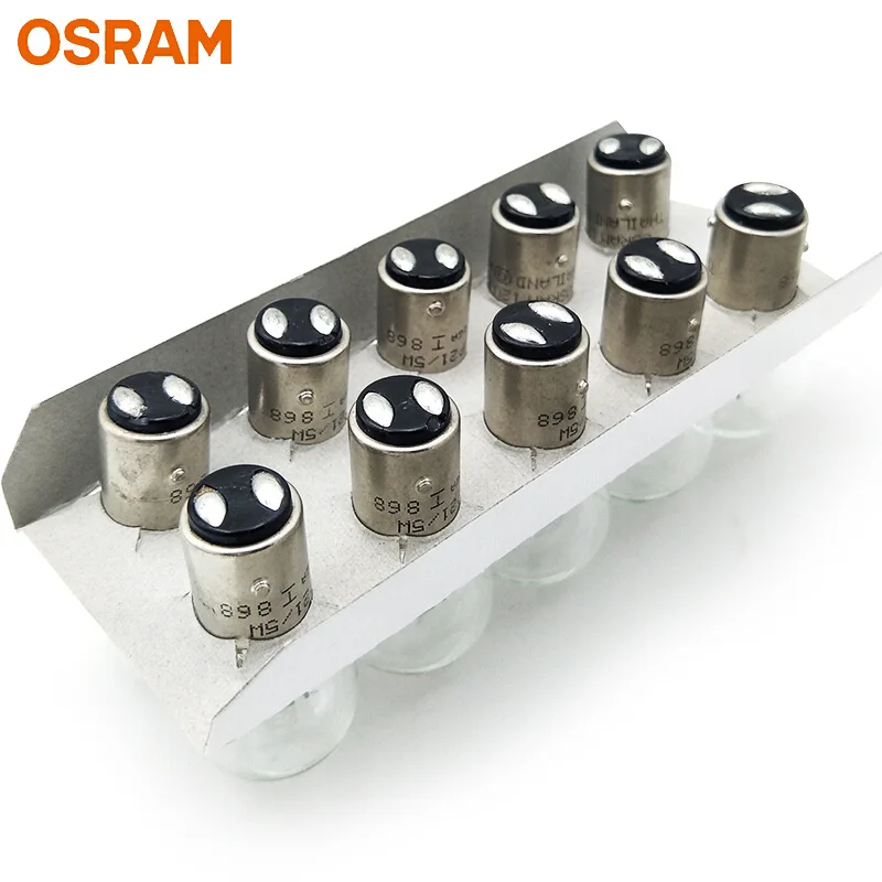 OSRAM 12V 7528 P21/5 W S25 21/5W стандартные металлические основания светильник сигнала поворота парковочная лампа OEM авто Стоп-лампа 10 шт