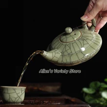 Китайский креативный чайник, чайный горшок, хрустящая глазурь, Ge Kiln Longquan Celadon, керамический горшок, китайский чайный горшок, фарфор, антикварный чайник