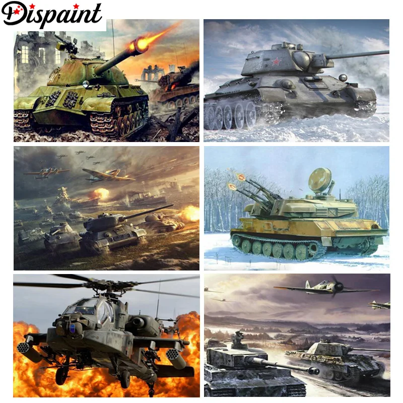Стразы для алмазной вышивки Dispaint алмазная живопись 5D Tank plane scenery полная Алмазная
