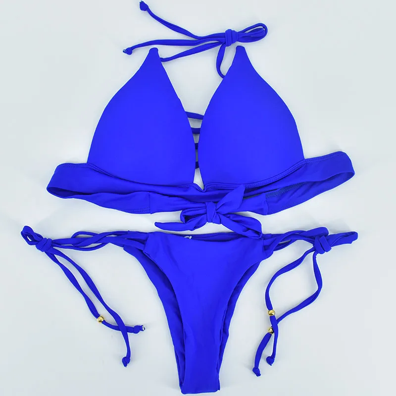 2018 Hot Bikini Sets Women Sexy Lace Up Multi Strings Brazilian Bathing Suits Swim Wear Thong Bikini Hollow Out African Swimwear
