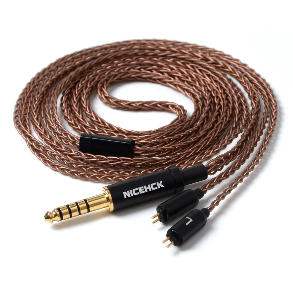 Ceny NICEHCK 8 rdzeń 6N GC OCC pojedynczy kabel miedziane z kryształami MMCX 2Pin 3.5 2.5 4.4mm zrównoważony dla KZAS10 CCAC16 NICEHCK NX7 M6 EBX F3