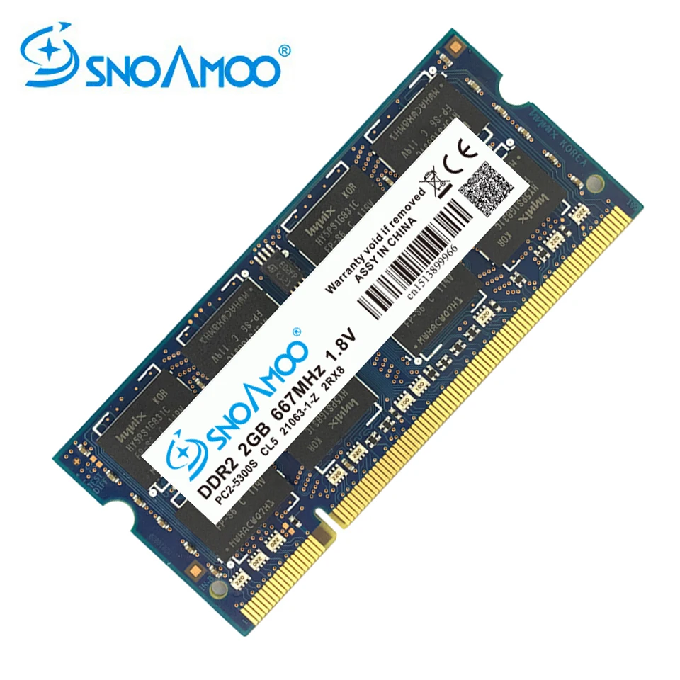 SNOAMOO ноутбук ОЗУ DDR2 2 Гб 667 МГц-800 МГц PC2-6400S 200Pin 1,8 в 2Rx8 SO-DIMM памяти компьютера гарантия