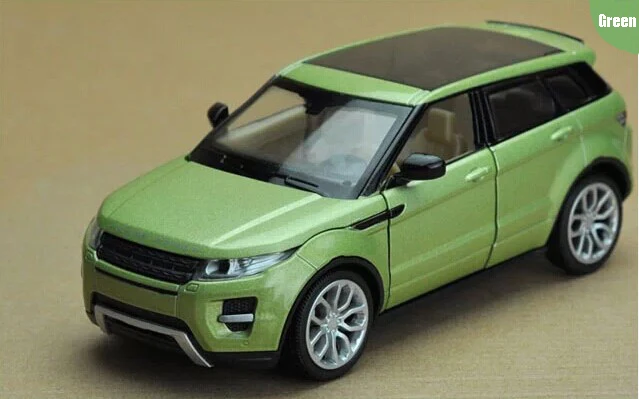1:32 Масштаб литой металлический сплав роскошная модель автомобиля SUV для Range Rover Evoque Коллекционная модель автомобиля вытяжной звук и светильник - Цвет: Зеленый