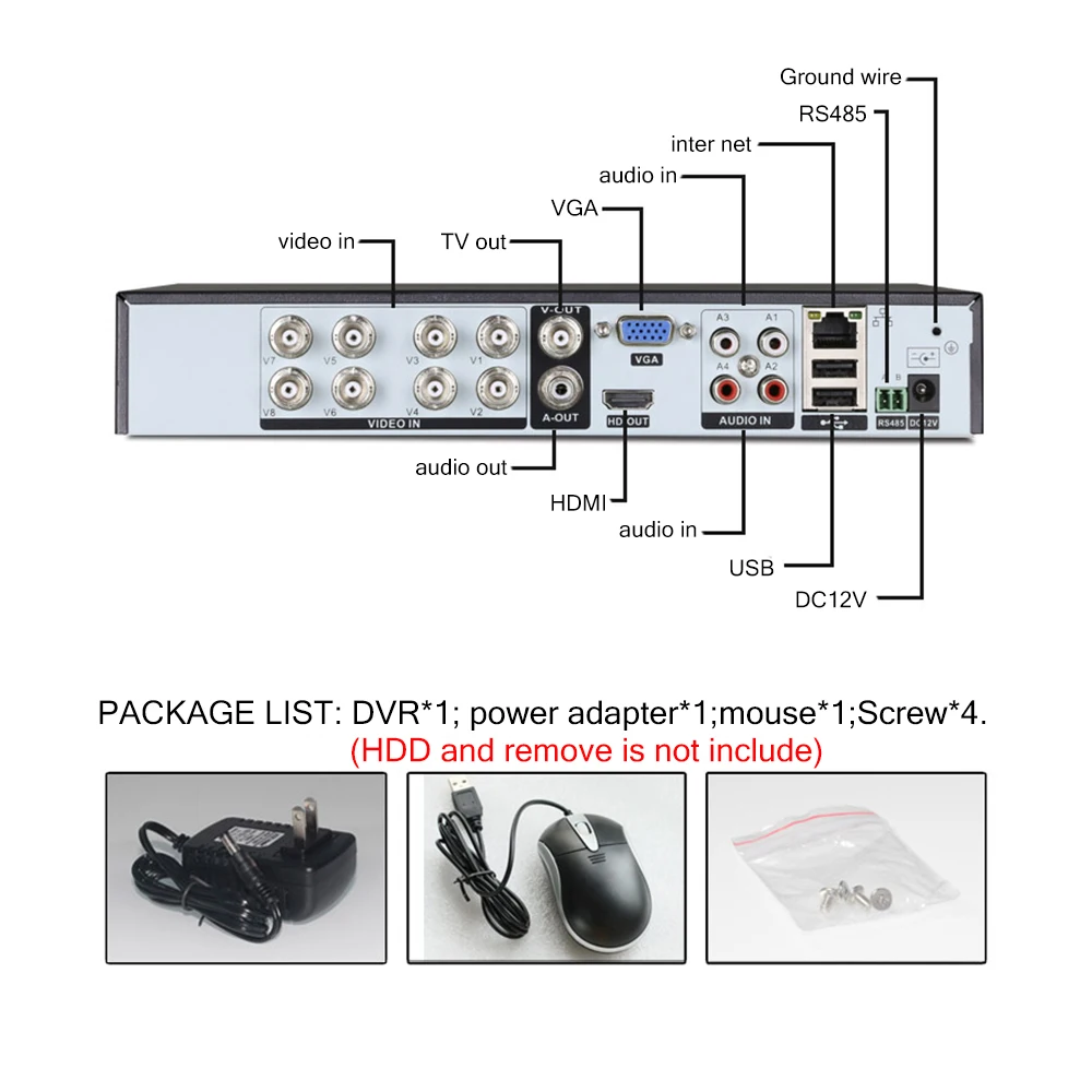 YiiSPO 4CH/8CH 16CH 1080N TVI CVI AHD 5в1 DVR/1080 P NVR видеорегистратор AHD DVR для AHD/аналоговая камера IP камера onvif p2p RS485