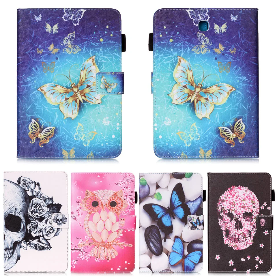 Fashion Wallet butterfly Flip PU Leather kids child tablet pc case