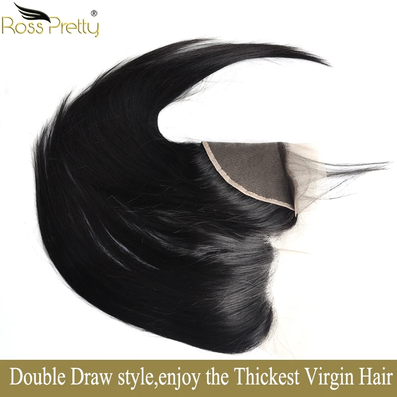 

Double Draw Lace Frontal Pre Plucked Straight hair Closure Natural Human Hair Lace Front Remy Hair Ross Pretty