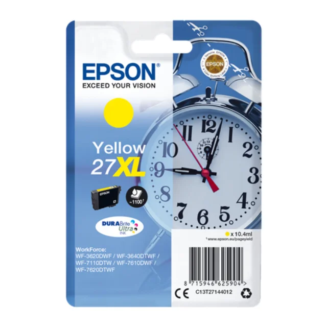 

Epson Singlepack Yellow 27XL DURABrite Ultra Ink, Amarillo, Epson, WF-3620DWF, WF-3640DTWF, WF-7110DTW, WF-7610DWF, WF-7620DTWF,