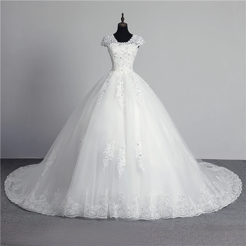 Реальное фото модное кружевное цветочное милое белое сексуальное мусульманское свадебное платье для невест винтажная аппликация с блестками