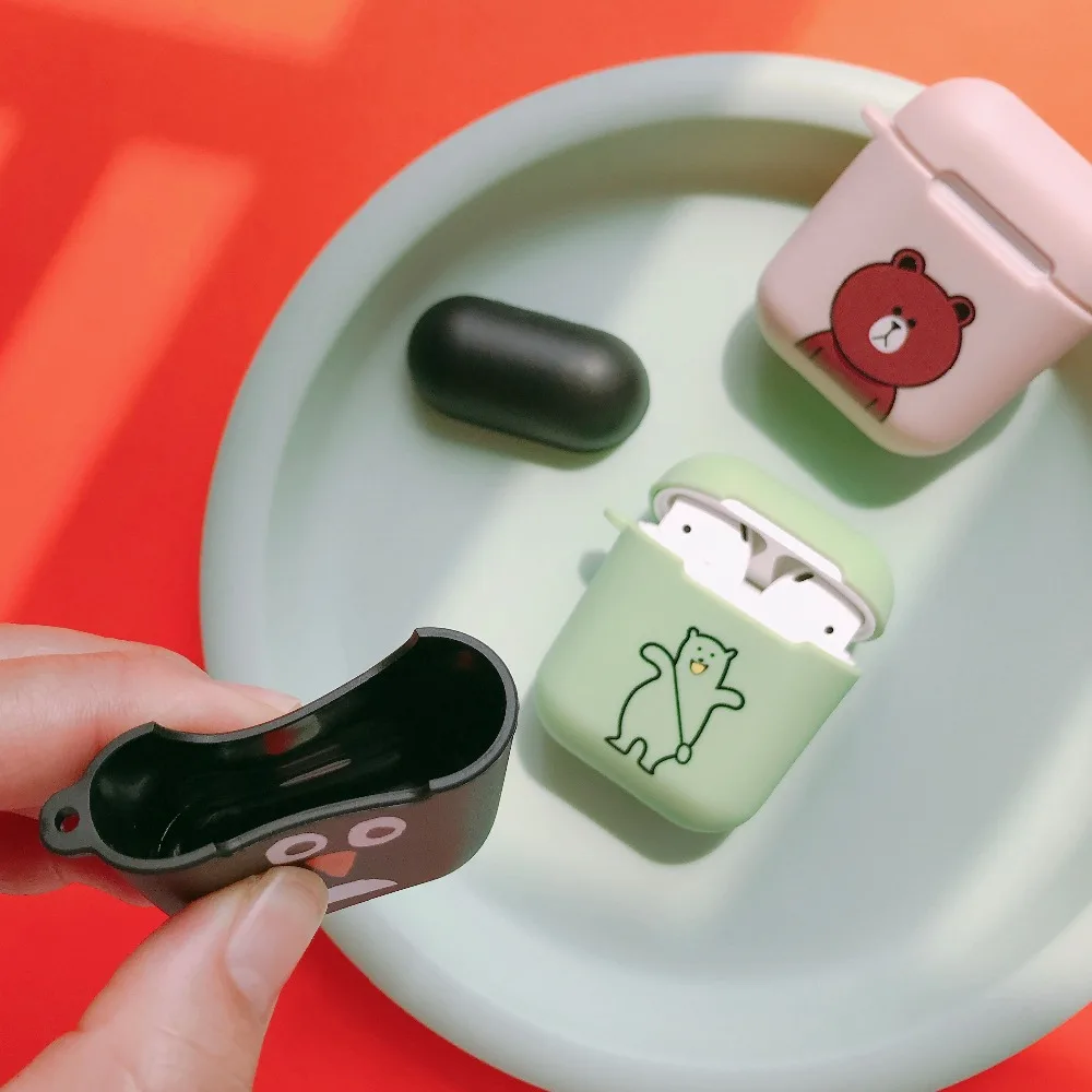 

Cute Cartoon Bear bird Earphone Case for Apple Airpods Accessories Bluetooth Cover Silicone tpu Protective Headset Bag