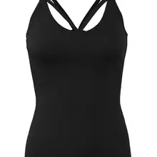 18 шт. женские основные Strappy вырез ремень сплошной Cami безрукавка с круглым вырезом, камисоли шелк полиэстер аппликации полиэстер