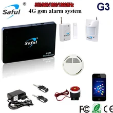 free shipping Wireless Wired GSM Fire detector Alarm Security Android/iPhone APP Controlled Dual Net For Home Security
