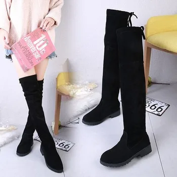 

2019 was thin European winter boots new boots long boots with knee-length boots large with suede