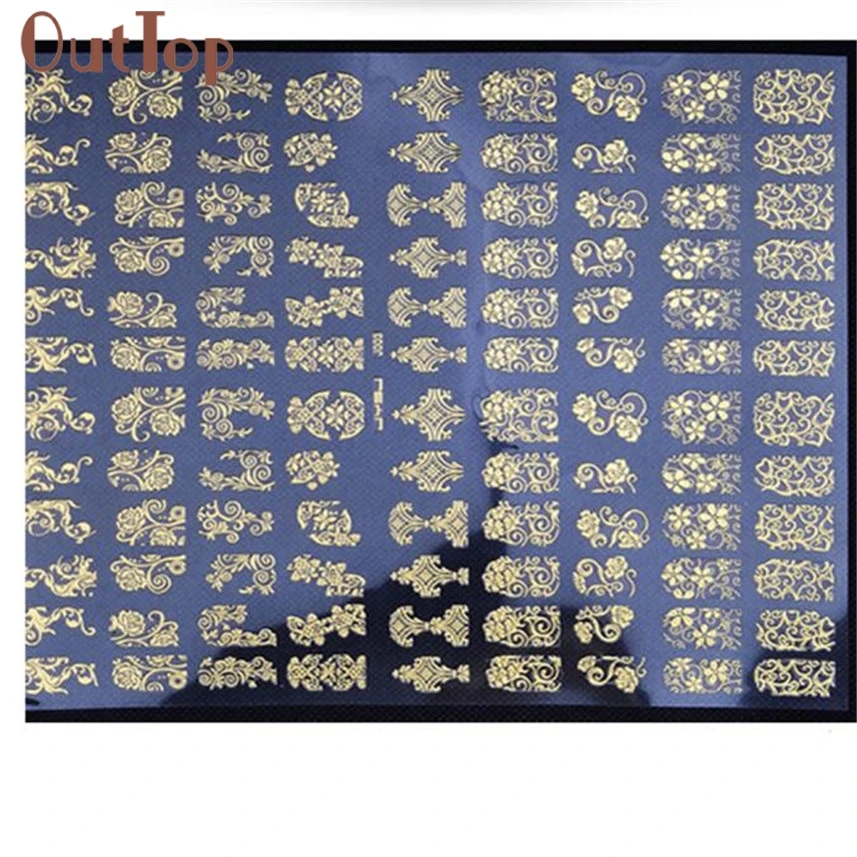 

OutTop DIY Decoration Tools 108Pcs 3D Silver/ Gold Nail Art Stickers Decals Stamping decorations X6616 5 010