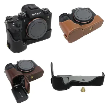 

Genuine Leather Half Camera Bottom Case For Sony ILCE9 a9 With Open battery