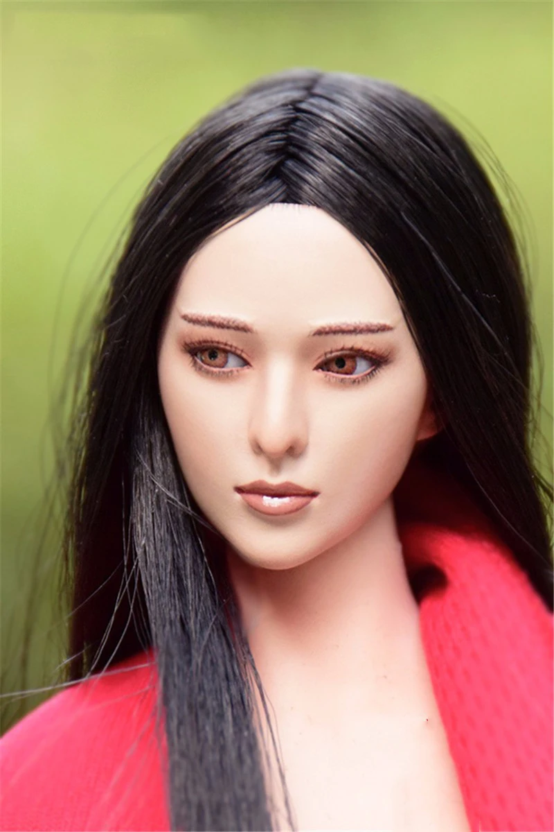 

1/6 Scale Chinese Female Star Bingbing Fan Head Sculpt Movable Eyes Asian Beauty Headplay for 12 Inches Action Figures