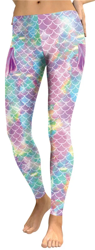 MultiColor blue purple wing mermaid scales legging  (1)