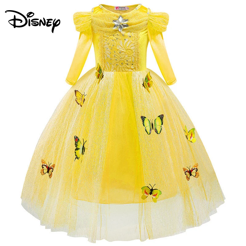 

Disney Princess Dress Cinderella Girl Fluffy Dress Ice Romantic Performance Fashion Sweet Dress