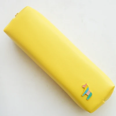Милый креативный красивый пенал из искусственной кожи конфеты цвета канцелярский пенал - Цвет: Цвет: желтый