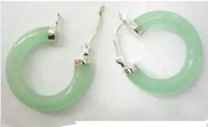 Free Shipping &gt&gt New hot Fine jewelry sterling jade Ho op earring pair AA 044 | Украшения и аксессуары