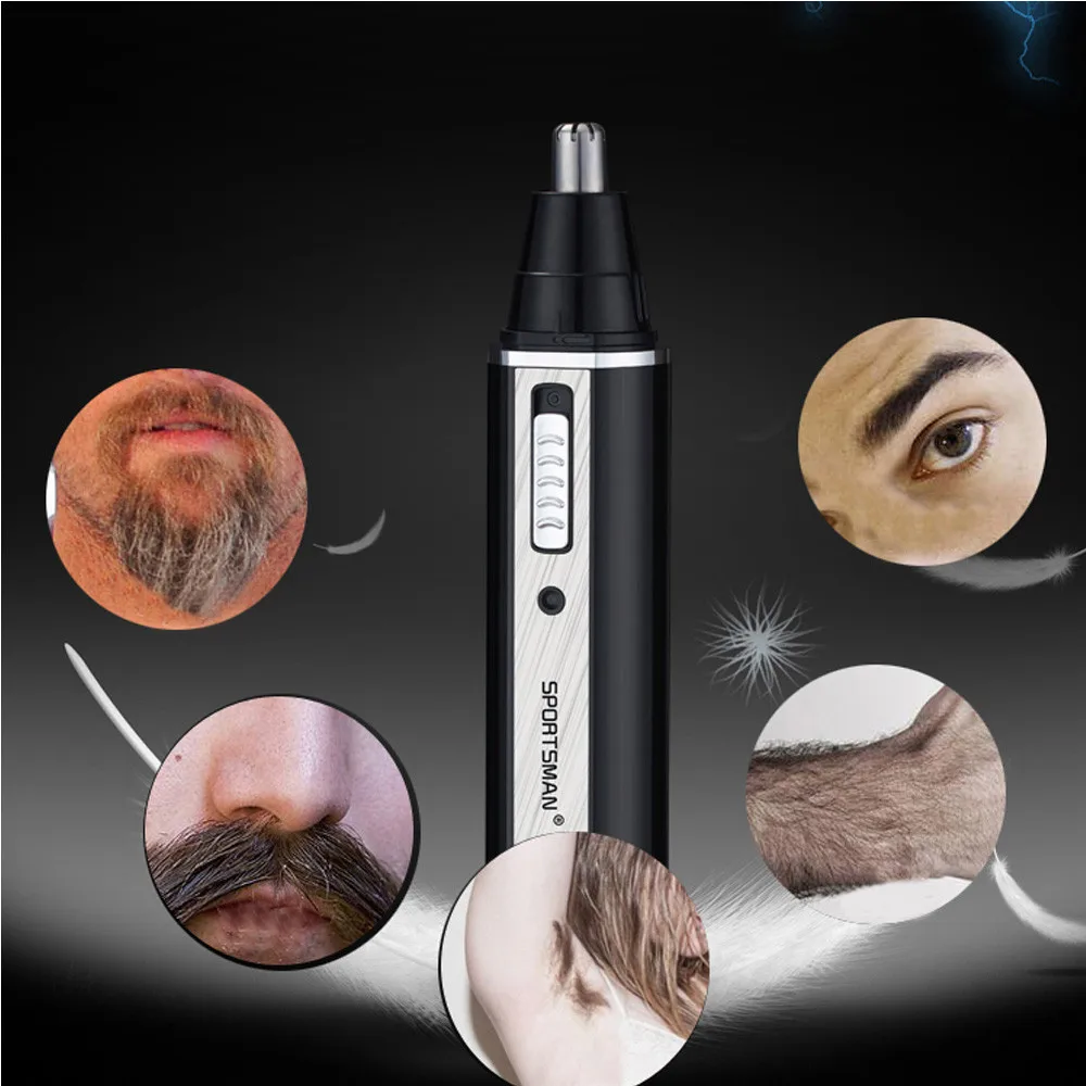 Seco-remover com Segurança o Cabelo do Nariz Elétrico para Homens 4 em 1 Trimmer Ouvidos Barba Barbeador Depilação Limpeza Elétrico Kit