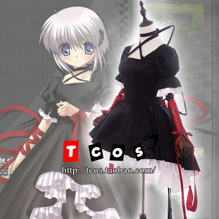 Rewrite Kanbe koдори Косплей Костюм Черное платье A| |