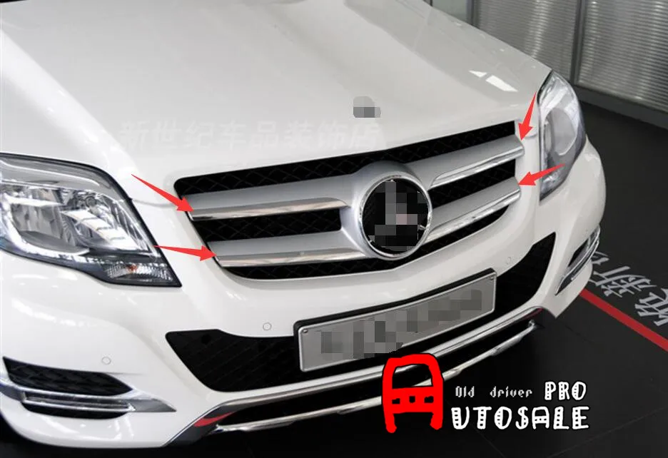 Для Mercedes Benz GLK Class X204 2013 2014 2015 Блестящий ABS Хром Передняя Центральная решетка гриль