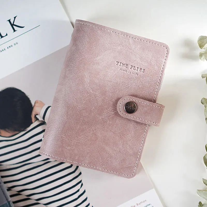 2018 Yiwi A7 PU Leather Loose leaf Planner Pink Green Black Binder Spiral Vintage Diary Notebook 2018 Yiwi A7 PU Leather Loose leaf Planner Pink Green Black Binder Spiral Vintage Diary Notebook