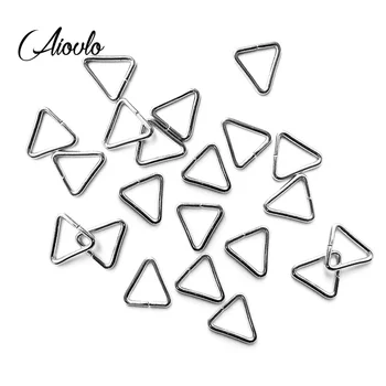 

Aiovlo 100pcs/lot Jewelry Making Findings Triangle Open Jump Rings & Split Rings DIY Handmade Jewelry Stainless Steel Connector